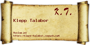Klepp Talabor névjegykártya
